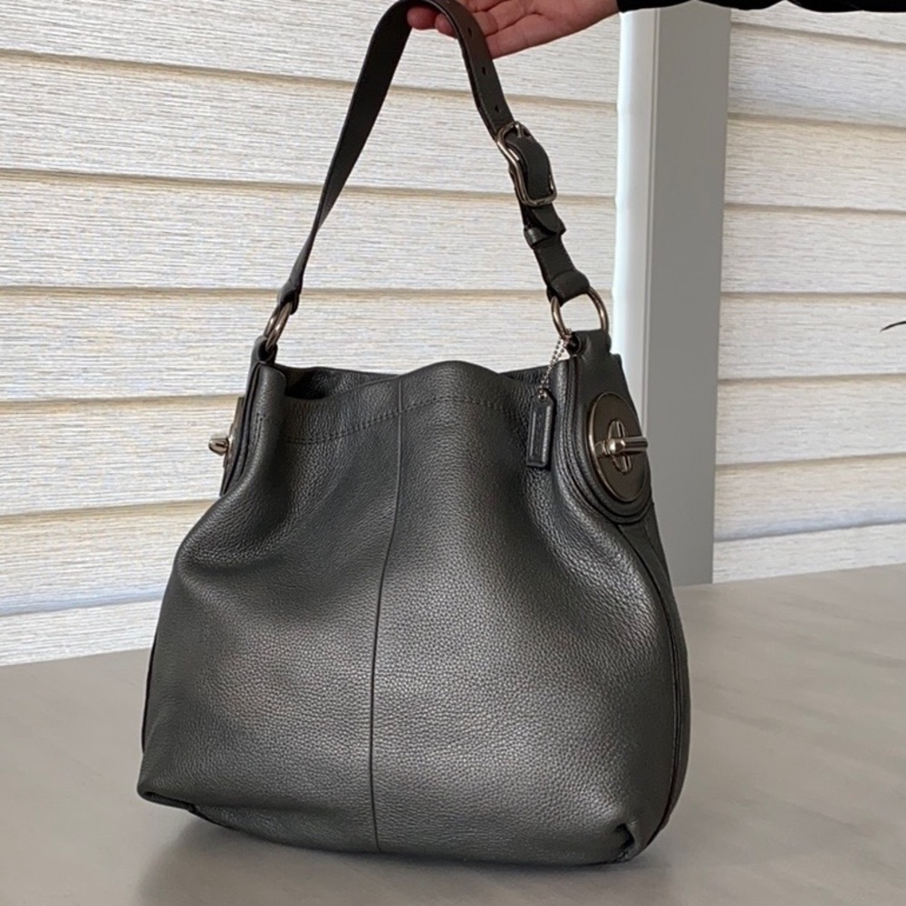 Metallic Coach Shoulder Bag